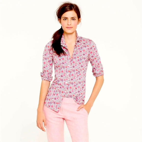 J. Crew Tops - J. Crew - 🌸 RARE 🌸 Liberty Print Perfect Shirt in D'anjo Floral